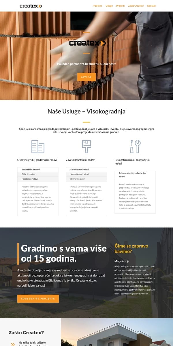 Createx, web stranica