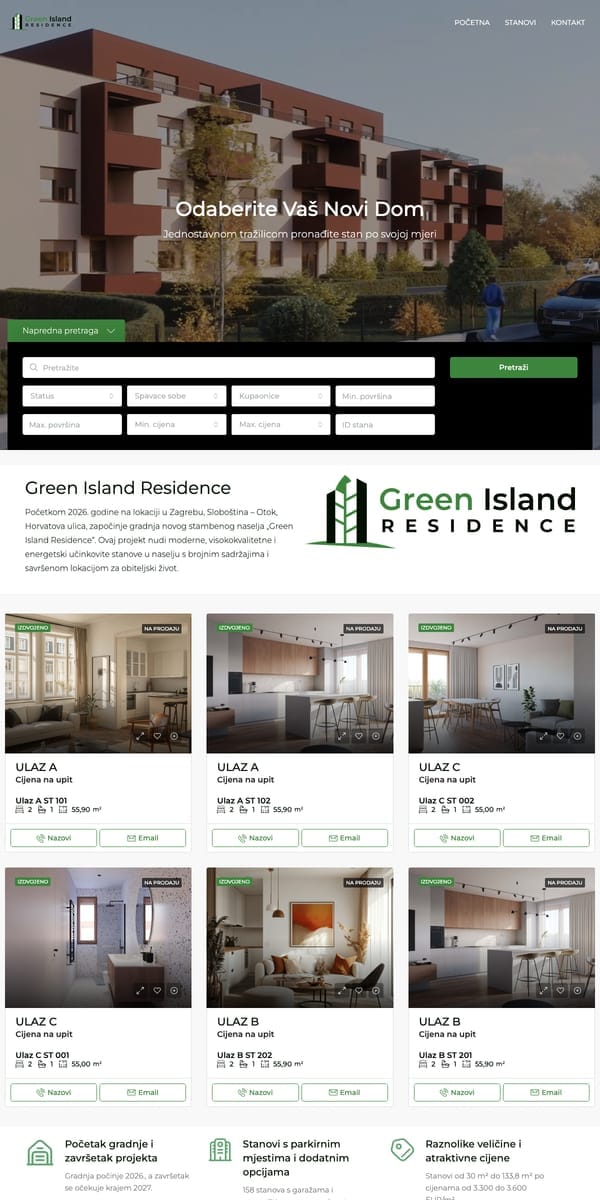 Green Island Residence, web stranica