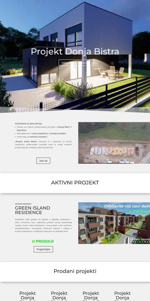 Projekt Donja Bistra, web stranica